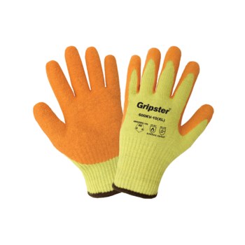 Global Glove Gripster 600KV Naranja de alta visibilidad Grande Aralene Guantes resistentes a cortes - 600kv lg