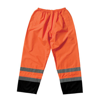 PIP 318-1757OR Pantalones de alta visibilidad 318-1757-OR/L - tamaño Grande - Poliéster - Negro/Naranja de alta visibilidad - ANSI clase E - 08222