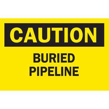 Imágen de Brady B-120 Poliéster reforzado con fibra de vidrio Rectángulo Amarillo Inglés Cartel de línea de gas enterrada 69775 (Imagen principal del producto)