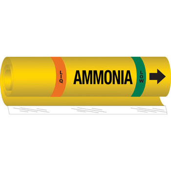 Imágen de Brady Negro/Verde/Naranja/Blanco sobre amarillo Poliéster 58009 Marcador de tubería de envoltura (Imagen principal del producto)