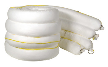 Sellars Blanco Polipropileno 24 gal Cordón absorbente - Polipropileno Material de rellenador - Ancho 5 pulg. - Longitud 10 pies - SELLARS 10515