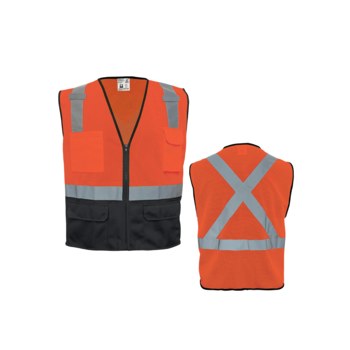 Global Glove FrogWear GLO-049 Chaleco de alta visibilidad GLO-049/LG - tamaño Grande - Poliéster - Naranja - ANSI clase 2 - glo-049 lg