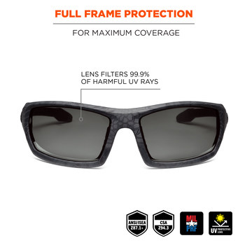 Ergodyne Skullerz ODin-AFTY Lentes de seguridad lente Humo - Marco completo - 720476-50533