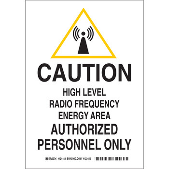 Imágen de Brady B-555 Aluminio Rectángulo Blanco Inglés Cartel de peligro de radiación 124181 (Imagen principal del producto)
