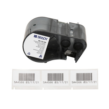 Brady FreezerBondz M5-125-490 Etiquetas criogénicas - 1.75 pulg. x 1 pulg. - Poliéster - Negro sobre blanco - B-490