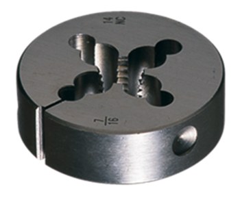 Greenfield Threading 382 1/2-13 UNC Troquel redondo ajustable - Corte de mano derecha - 0.625 pulg. de Grosor - 2 pulg. de Diámetro - Acero al carbono - 402514