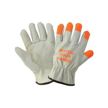 Global Glove 3200WH Marrón Grande Cuero Grano Cuero vacuno Cuero Guante para conductor - Pulgar montado - 3200wh lg