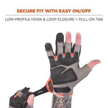 Ergodyne ProFlex Tena-Grip 720 Gris/Negro/Anaranjado Grande Espuma EVA/Cuero Sintético Espuma EVA/Cuero Guantes de trabajo - 720476-17114