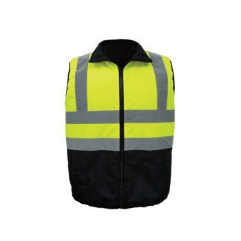 Global Glove GLO-V1 Chaleco de alta visibilidad GLO-V1 - tamaño Grande - Poliéster Oxford - Amarillo/verde/negro - ANSI clase 2 - glo-v1 lg