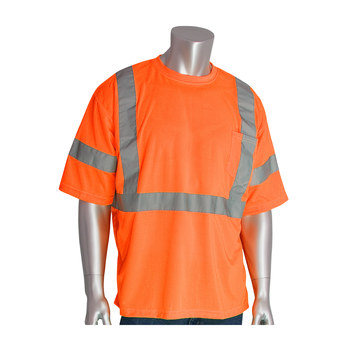 PIP 313-1400 Camisa de alta visibilidad 313-1400-OR/L - Grande - Poliéster - Naranja - ANSI clase 3 - 20313