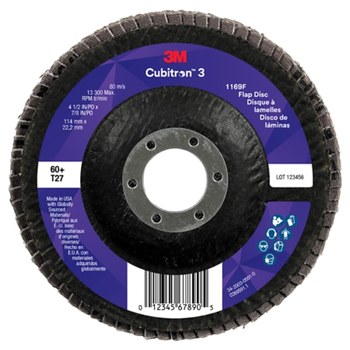 3M Cubitron 3 Tipo 27 - Grano Cerámico de Precisión - 4-1/2 pulg - 60+ - 11833