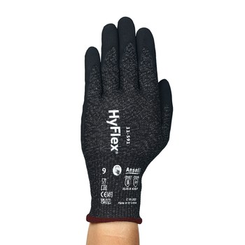 Ansell 11-591 Negro 9 Intercept - HPPE, nailon, elastano, acero, grafeno, tungsteno Apoyado Guantes resistentes a cortes - Pulgar reforzado - Paquete de Venta - 076490-60030