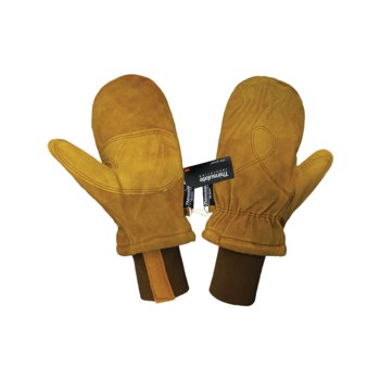Global Glove 594MIT Marrón Grande Cuero Dividir Cuero vacuno Guantes para condiciones frías - Insulación Thinsulate - 594mit lg