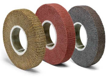 3M Scotch-Brite Convoluto Óxido de aluminio Duro Rueda de desbaste - Mediano grado - Accesorio Eje - Diámetro 6 pulg. - Agujero Central 3 pulg. - Grosor 36 pulg. - 14508