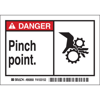 Imágen de Brady Negro/Rojo sobre blanco Laminado Poliéster 86868 Etiqueta de seguridad del equipo (Imagen principal del producto)
