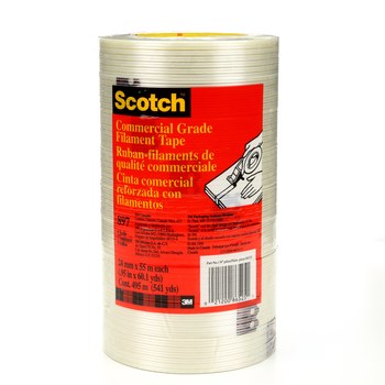 3M Scotch 897 Transparente Cinta de fleje de filamento - 24 mm Anchura x 55 m Longitud - 5 mil Espesor - 86525