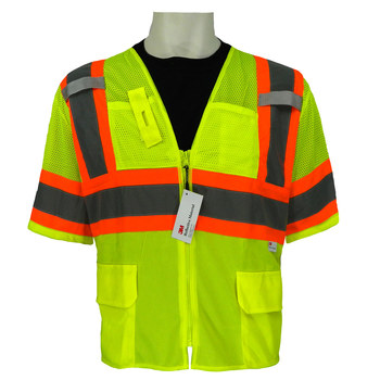 Imágen de Global Glove Frogwear GLO-127 Contraste de naranja/lima Grande Malla Chaleco de alta visibilidad (Imagen principal del producto)