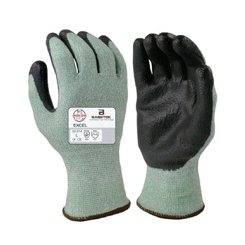 Armor Guys Basetek Excel 02-014 Verde/Negro Grande Basetek/poliuretano Guantes resistentes a cortes - Longitud 10 pulg. - armor 02-014 sz 9