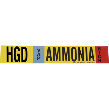 Imágen de Brady Negro/Azul/Rojo/Blanco sobre amarillo Poliéster 57965 Marcador de tubería de envoltura (Imagen principal del producto)