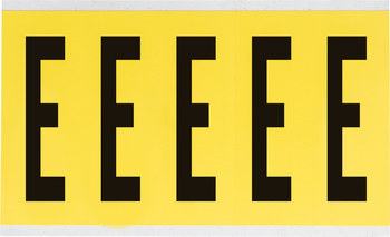 Imágen de Brady 34 Series Negro sobre amarillo Interior Paño de vinilo 34 Series Carta 3460-E Etiqueta en forma de letra (Imagen principal del producto)