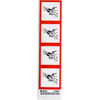 Imágen de Brady Negro/Rojo sobre blanco Diamante Papel 118871 Etiqueta de material peligroso (Imagen principal del producto)