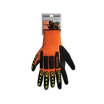 Global Glove Vise Gripster C.I.A. Naranja de alta visibilidad 2XG Nailon Guantes de trabajo - Pulgar reforzado - cia520mf 2xl