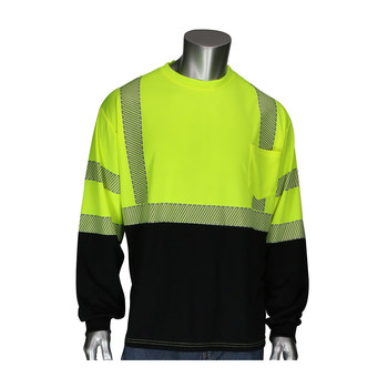 PIP Camisa de alta visibilidad 313-1280B-LY/L - Grande - Poliéster - Negro/Amarillo - ANSI clase 3 - 27084