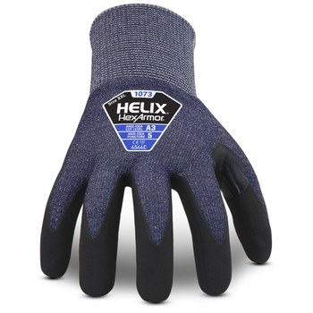 HexArmor Helix Azul/Negro Grande HPPE/fibra de vidrio Tejido Guantes resistentes a cortes - 812013-02756