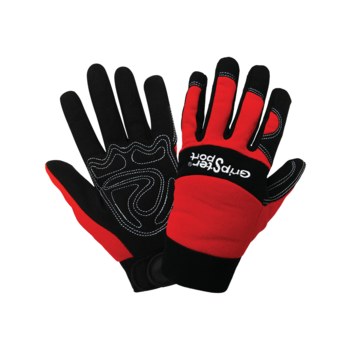 Global Glove Gripster Sport Rojo/negro Mediano Cuero sintético Cuero sintético Guantes de trabajo - Pulgar reforzado - 856187-00143