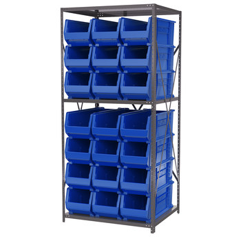Imagen de Akro-mils AS3679292 Akrobin 6500 lb Ajustable Azul Gris Revestido en polvo Acero 22 ga Abierto Ajustable Sistema de estantería fijo (Imagen principal del producto)