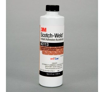 3M Scotch-Weld AC113 Acelerador Ámbar Líquido 8 fl oz Botella - Para uso con Acrílico, Cianoacrilato, Epoxi, Uretano - 62682