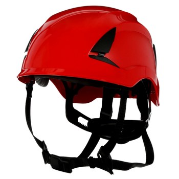 3M SecureFit X5000 X5005-ANSI Rojo Plástico Casco - Suspensión 6 puntos - Ajuste Trinquete - 076308-94303