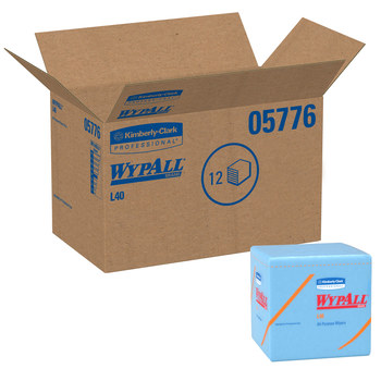 Kimberly-Clark Wypall L40 Limpiador 05776, DRC, - 12 pulg. x 12.5 pulg. - Azul