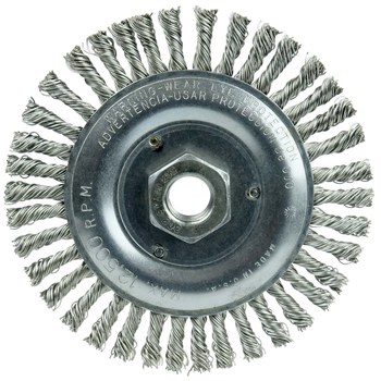 Weiler Vortec Pro 36296 Cepillo de rueda - Anudado - Circular trenzado Acero inoxidable cerda