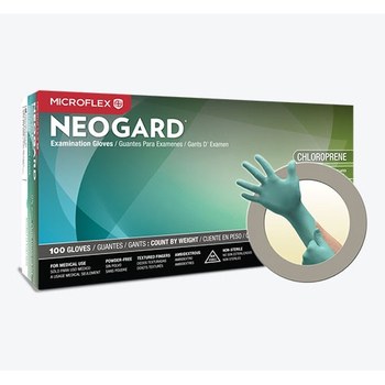 Microflex Neogard C52 Verde Grande Neopreno Guantes desechables - Grado Salud - acabado Áspero - Longitud 9.6 pulg. - 683438-13523