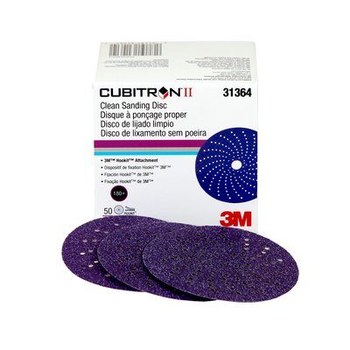 3M Cubitron II Hookit Grano Cerámico de Precisión Morada Disco de velcro - Grano Cerámico de Precisión - 3 pulg. - 180+ - 31364