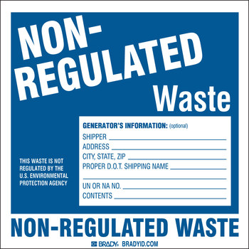 Imágen de Brady Blanco sobre azul Cuadrado Vinilo 121153 Etiqueta de residuos (Imagen principal del producto)