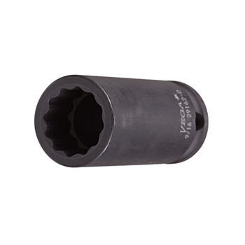 Vega Tools 20142-D 12 Puntos 1/4 pulg. Toma De Impacto - Acero S2 Modificado - accionamiento 3/8 pulg. Cuadrado - A - Cónico - 2.0 pulg. Longitud - 02011