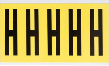 Imágen de Brady 34 Series Negro sobre amarillo Interior Paño de vinilo 34 Series Carta 3460-H Etiqueta en forma de letra (Imagen principal del producto)
