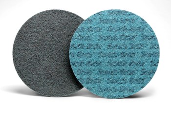 3M Scotch-Brite No tejido Óxido de aluminio Azul Discos de velcro para acondicionamiento de superficies de aluminio - Óxido de aluminio - 4 pulg. - Muy fino - 54208