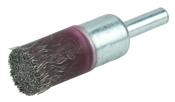 Weiler Polyflex Acero Cepillo de copa - Accesorio Vástago sin rosca - Diámetro 1/2 pulg. - Diámetro de la cerda 0.010 pulg. - Vástago de 1/4 pulgada - 35340