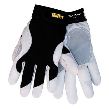 Imágen de Tillman TrueFit 1470 Negro/Blanco Grande Cuero/Spandex Grano Piel de cabra Cuero/Spandex Guantes de trabajo (Imagen principal del producto)