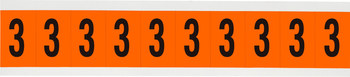Imágen de Brady Negro sobre naranja Interior/exterior Vinilo Número 6570-3 Etiqueta de número (Imagen principal del producto)