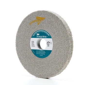 3M Scotch-Brite Convoluto Óxido de aluminio Mediano Rueda de desbaste - Mediano grado - Accesorio Eje - Diámetro 6 pulg. - Agujero Central 1 pulg. - Grosor 1/2 pulg. - 13616