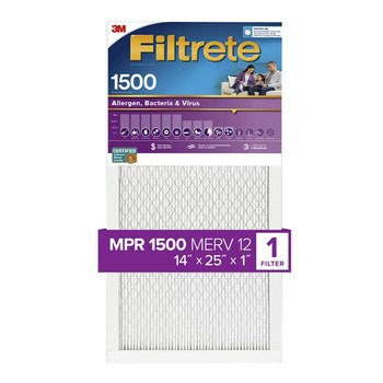 3M Filtrete Ultra Reducción de Alérgenos 14 pulg. x 25 pulg. x 1 pulg. 2004-4PK-EC MERV 12, 1500 MPR Filtro de aire - 00518