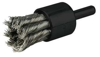 Weiler Acero inoxidable Cepillo de copa - Accesorio Vástago sin rosca - Diámetro 3/4 pulg. - Diámetro de la cerda 0.014 pulg. - Material de la copa: estándar - 10029