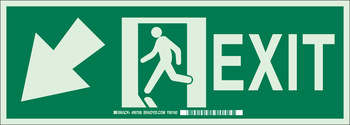 Imágen de Brady Bradyglo B-347 Poliéster/poliestireno Rectángulo Verde Inglés Letrero de salida 90921 (Imagen principal del producto)
