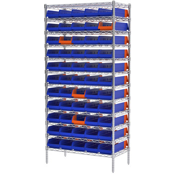 Imagen de Akro-mils AWS183636468B Nest y Stack 2000 lb Ajustable Azul Cromo Acero Abierto Ajustable Sistema de estantería fijo (Imagen principal del producto)