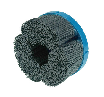 Weiler Nylox Carburo de silicio Disco de cerdas - Mediano grado - Accesorio Agujero sin rosca - Agujero Central 7/8 pulg. - Diámetro de la cerda 0.100 x 0.050 in - Densidad máxima - 85995