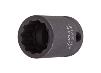 Vega Tools 21601-T 16 mm Toma De Impacto - Acero 4140 - accionamiento 3/8 pulg. Cuadrado - B-Recta - 30.0 mm Longitud - 01844